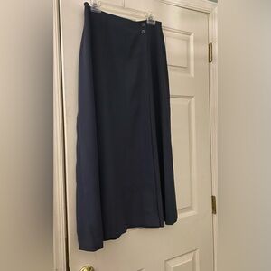 Jones New York 100% Lana Wool  Dark Gray  MIDI Wrap  Skirt size L made in USA